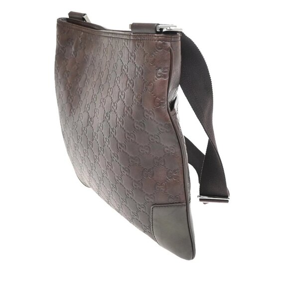 GUCCI Logo Guccissima GG Pattern Shoulder Bag Leather Brown Italy 82FB922 - Picture 4 of 16